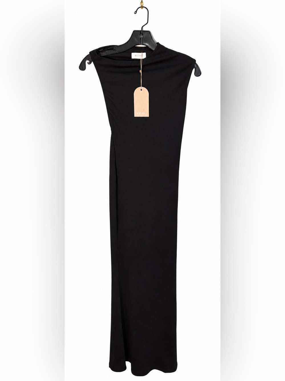 NWT Meshki Katerina Scuba Jersey Cut Out Maxi Dress Small Black - Picture 4 of 6